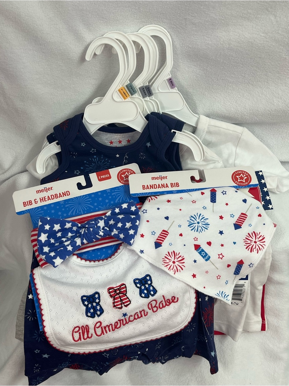 Kids' All American Babe Bandana Bib & Headband Bundle - Red, White & Blue
